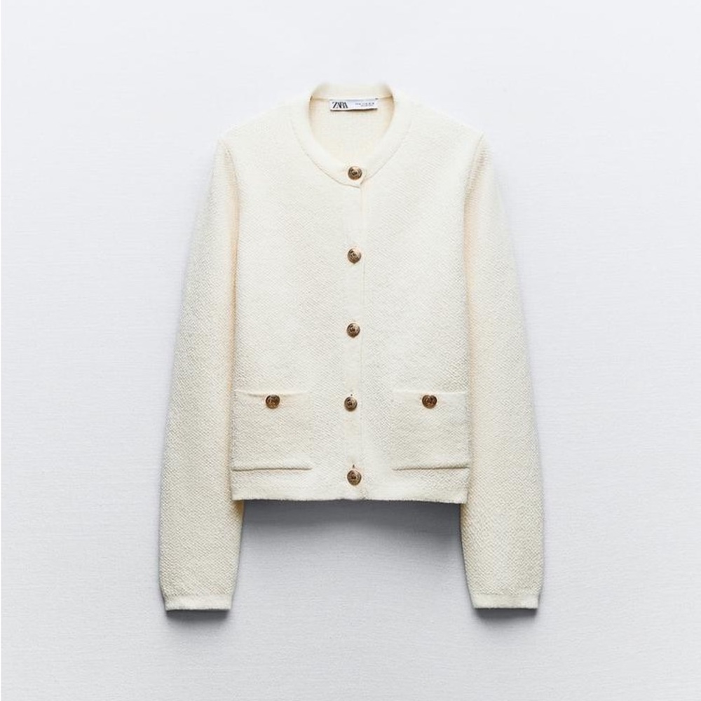 Zara Gold Button Knit Cardigan
